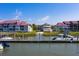 Aerial view of waterfront property with boat slips and private docks at 2 Mcdonough Rd # F-2, Folly Beach, SC 29439