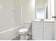 Clean bathroom with white vanity, a bathtub, and a tiled shower at 4383 Ocean Farm Dr, Summerville, SC 29485