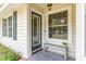 Front entry with decorative glass door and small bench at 1135 Harborgate Dr, Mount Pleasant, SC 29464
