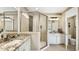Bathroom with granite countertop, shower, and toilet at 157 Collared Dove Ct, Summerville, SC 29483