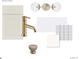Primary bathroom design with white cabinets and gold fixtures at 452 Ripple Park Dr, Summerville, SC 29486