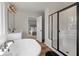 Spa-like bathroom with freestanding tub and glass shower at 4413 Palm Shadow Dr, Summerville, SC 29485