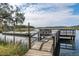 Picturesque wooden dock extending over calm water at 6024 Selkirk Plantation Rd, Wadmalaw Island, SC 29487