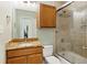Updated bathroom with granite countertop and walk-in shower at 291 Coming St, Charleston, SC 29403