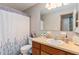 Clean bathroom with shower/tub and updated vanity at 137 Fox Chase Dr, Goose Creek, SC 29445