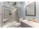 Updated bathroom with a large walk-in shower and modern vanity at 137 Fox Chase Dr, Goose Creek, SC 29445