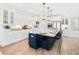 Modern kitchen with white cabinets, blue island, and stainless steel appliances at 1660 Siloh Dr # 472, Mount Pleasant, SC 29466