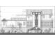 Architectural drawing of a two-story home's side elevation with a multi-level design at 2857 Brownell Ave, Sullivans Island, SC 29482