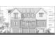 Architectural drawing of a two-story home with a metal roof and board and batten siding at 2857 Brownell Ave, Sullivans Island, SC 29482