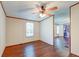 Bedroom with ceiling fan and access to bathroom at 121 Paisan Rd, Summerville, SC 29483