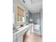 Spa-like bathroom with double vanity, soaking tub, and walk-in shower at 3025 Southerly Way, Johns Island, SC 29455