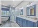 Elegant bathroom with double vanity, soaking tub and shower at 1374 Black River Dr, Mount Pleasant, SC 29466
