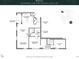 One-bedroom floor plan with open living area and balcony at 609 King St # 740, Charleston, SC 29403