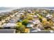 Aerial view of beach neighborhood, highlighting a home with private pool and ocean views at 512 Carolina Blvd, Isle of Palms, SC 29451