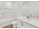 Clean bathroom, featuring a bathtub, shower, and vanity at 2312 Meridian Rd, North Charleston, SC 29405