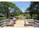 Wooden deck with chairs and a view of a grassy backyard at 1302 E Ashley Ave, Folly Beach, SC 29439