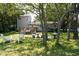 Spacious backyard with patio and storage shed at 1302 E Ashley Ave, Folly Beach, SC 29439