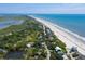 Aerial showing home's location near beach at 1302 E Ashley Ave, Folly Beach, SC 29439