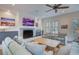 Bright living room with fireplace and comfy seating at 3 38Th Ave, Isle of Palms, SC 29451