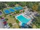 Aerial view of community pool and tennis courts at 802 Long Drive Rd, Summerville, SC 29485