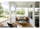 Relaxing screened porch with comfy seating and wood flooring at 1056 Capersview Ct, Awendaw, SC 29429