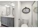 Clean bathroom with double vanity, toilet and walk-in shower at 1647 Live Oak Park, Seabrook Island, SC 29455
