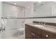 Bathroom with tub shower combo and modern vanity at 1394/96 Pelican Watch Villas, Seabrook Island, SC 29455