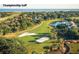 Aerial view of championship golf course with sand traps and water features at 1394/96 Pelican Watch Villas, Seabrook Island, SC 29455