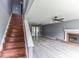 Wood staircase leading to the upper level of the home at 215 Cantilever Ct, Summerville, SC 29486