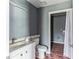 Bathroom with white vanity, toilet, and access to laundry at 215 Cantilever Ct, Summerville, SC 29486