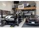 Modern garage interior with a loft, showcasing two classic cars at 565 Faison Rd # 55, Mount Pleasant, SC 29466