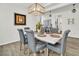 Bright dining room featuring a large table and gray chairs at 120 Haverhill St, Summerville, SC 29486