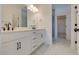 Bathroom with double vanity, marble floor, and shower at 2193 Blue Bayou Blvd, Johns Island, SC 29455