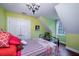 Bedroom with a double bed, chandelier and closet at 6949 Maybank Hwy, Wadmalaw Island, SC 29487