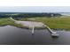 Aerial view of a boat ramp with a pier and observation area at 6949 Maybank Hwy, Wadmalaw Island, SC 29487