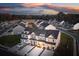 Aerial view of townhome community at sunset at 229 Abercom Place Dr, Moncks Corner, SC 29461