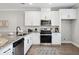 Modern kitchen with white cabinets, granite countertops, and stainless steel appliances at 205 Abercom Place Dr, Moncks Corner, SC 29461