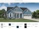 Two-story home with blue siding, white trim, and a gray roof at 509 Chloe Elizabeth Ct, Huger, SC 29450