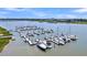 Aerial view of a full-service marina with many boats at 100 Mariners Cay Dr, Folly Beach, SC 29439