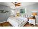 King-size bed, hardwood floors, and coastal decor at 1637 Live Oak Park, Seabrook Island, SC 29455