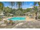 Relax by the pool with lounge chairs and umbrellas at 266 Alexandra Dr # 15, Mount Pleasant, SC 29464