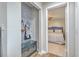 Inviting entryway with bench, storage, and view of bedroom at 266 Alexandra Dr # 15, Mount Pleasant, SC 29464