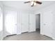 Bright bedroom with ceiling fan and hardwood-look floors at 1910 Tropicana Rd # 9-B, North Charleston, SC 29406
