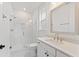 Modern bathroom with a glass shower, white subway tile, and updated vanity at 1663 Cultivation Ln # 455, Mount Pleasant, SC 29466