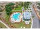 Aerial view of community pool, cabana, and surrounding homes at 1668 Siloh Dr # 470, Mount Pleasant, SC 29466