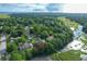 Aerial view showing home's location near marsh and private dock at 3 Brockman Dr, Charleston, SC 29412