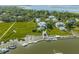 Aerial view of waterfront property with private dock and pool at 228 Haddrell St, Mount Pleasant, SC 29464