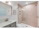 Bathroom with a walk-in shower and gray vanity at 228 Haddrell St, Mount Pleasant, SC 29464