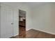 Small office space with hardwood floors and a view of the living room at 1443 Cambridge Lakes Dr, Mount Pleasant, SC 29464