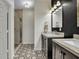 Bathroom with a large walk-in shower and hexagon tile floor at 1443 Cambridge Lakes Dr, Mount Pleasant, SC 29464